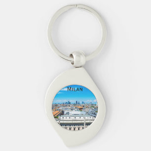 Milan skyline in Italy Keychain