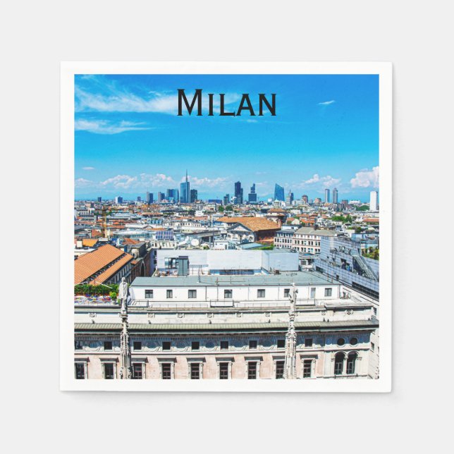 Milan skyline in Italy Napkins (Front)