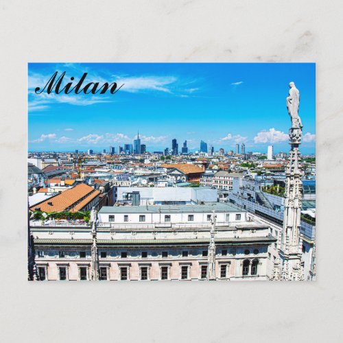 Milan skyline in Italy Postcard