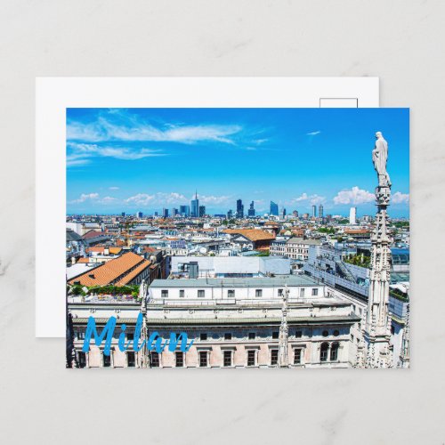 Milan skyline postcard