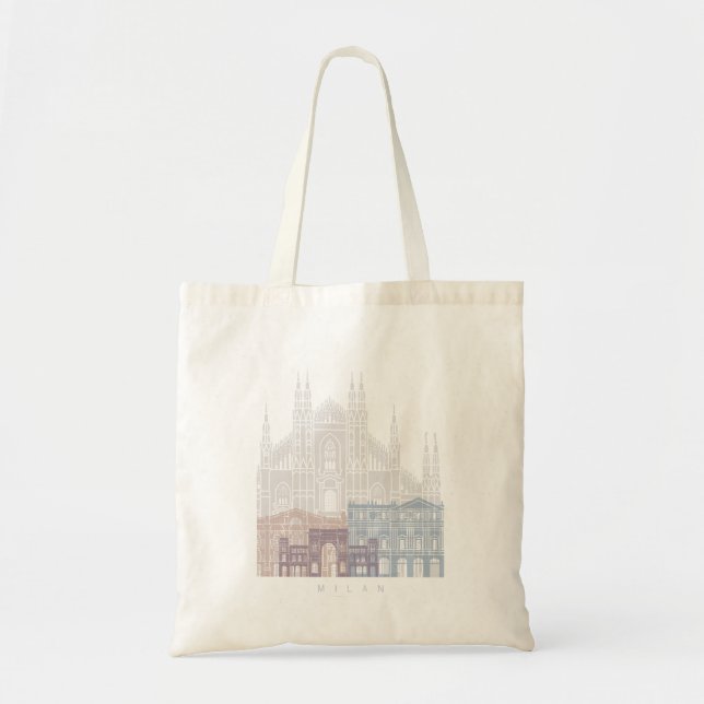 MILAN SKYLINE POSTER PASTEL TOTE BAG (Front)