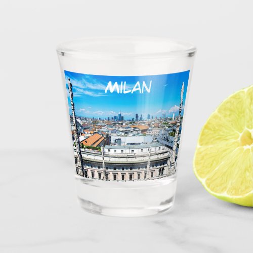 Milan skyline shot glass