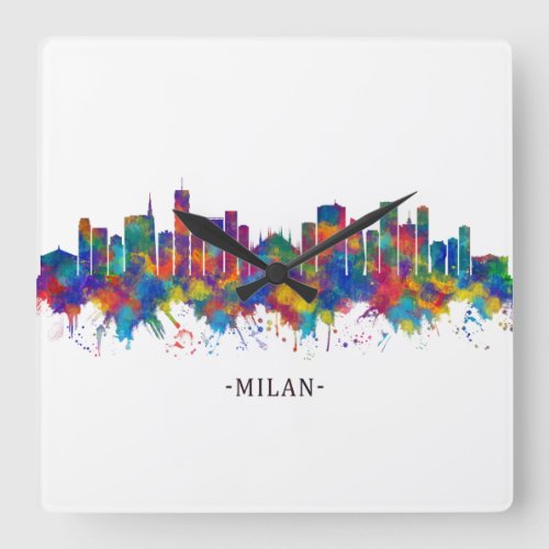 Milan Skyline Square Wall Clock