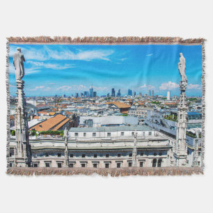 Milan skyline throw blanket
