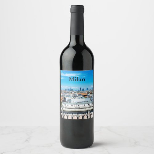 Milan skyline wine label