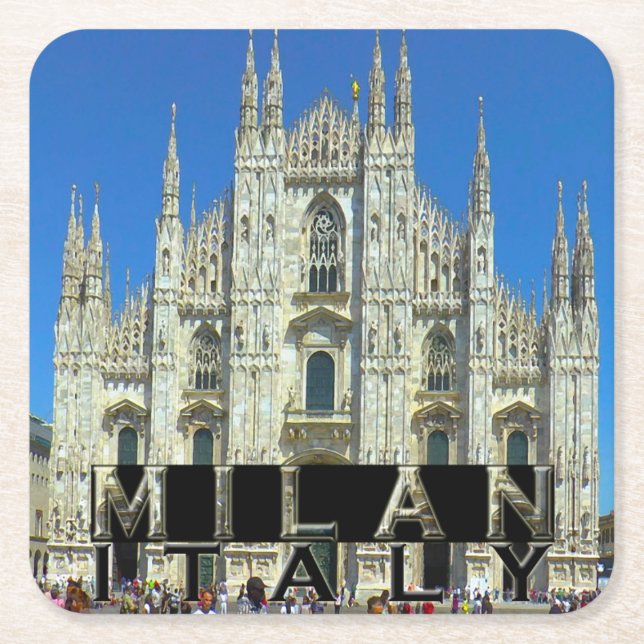 Milan Square Paper Coaster (Front)