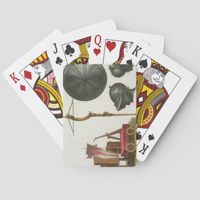 Milanese chariot, crossbow and armour, plate 17 fr poker cards (Back)