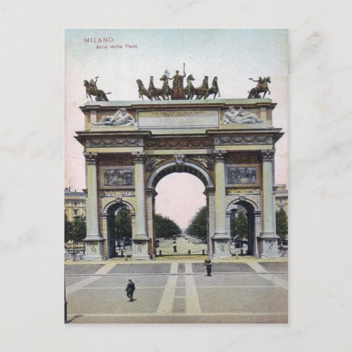 Milano Arco della Pace Italy Vintage Postcard