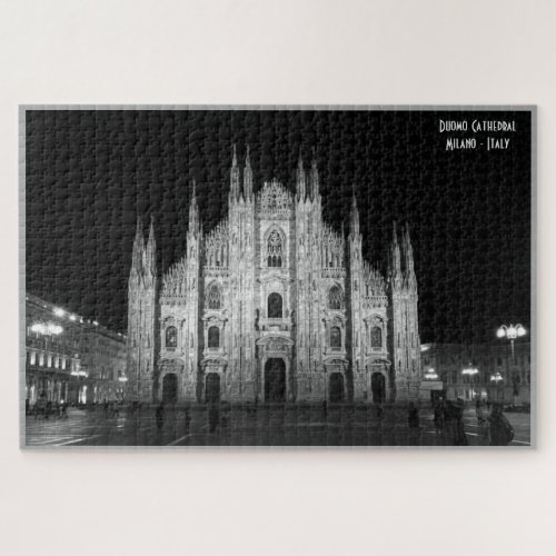 Milano Cathedral _ Italy _  black and white photo Jigsaw Puzzle