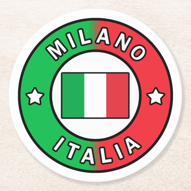 Milano Italia Round Paper Coaster (Front)