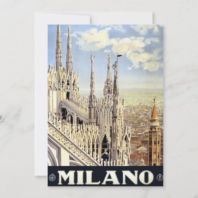 Milano Italy Gothic Cathedral Duomo Vintage Travel (Front)
