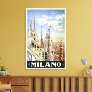 Milano Italy Gothic Cathedral Duomo Vintage Travel Canvas Print