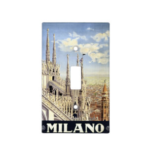 Milano Italy Gothic Cathedral Duomo Vintage Travel Light Switch Cover