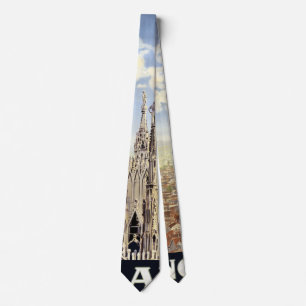 Milano Italy Gothic Cathedral Duomo Vintage Travel Neck Tie