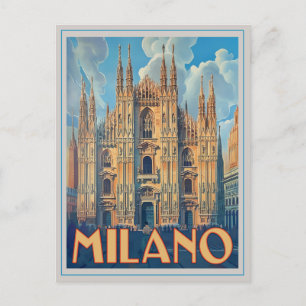 Milano, Italy Retro Postcard