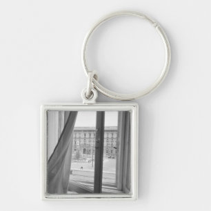 Milano Italy, View from La Scala Opera Window Keychain
