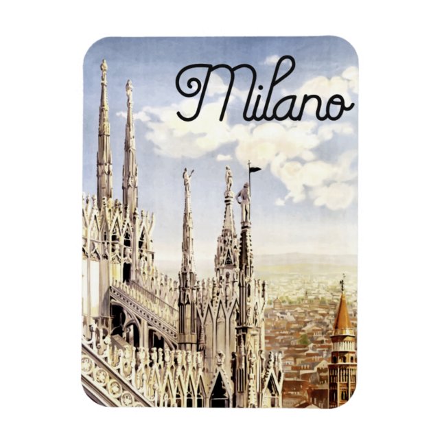 Milano Italy Vintage Magnet (Vertical)