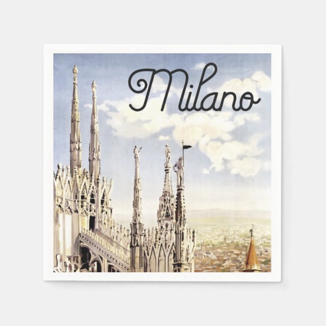 Milano Italy Vintage Napkins (Front)