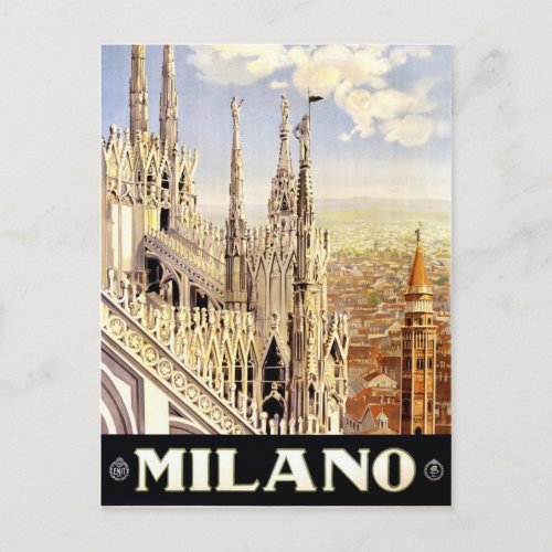 Milano Italy vintage travel picture postcard