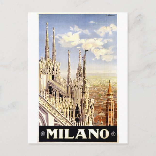 Milano Italy Vintage Travel Postcard (Front)