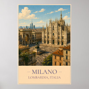 Milano, Italy – Vintage Travel Poster