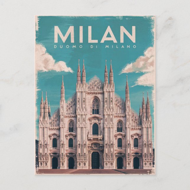 Milano, Milan Cathedral Watercolor Postcard (Front)