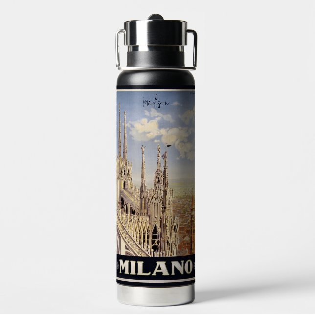 Milano (Milan) Custom Name Water Bottle (Back)