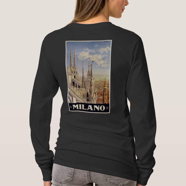 Milano (Milan) Italy custom clothing T-Shirt (Back)