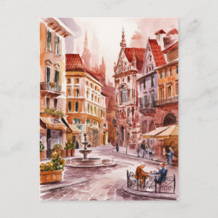 Milano, Milan Italy Street Painting Postcard