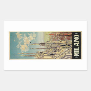 Milano Milan Italy Vintage Travel Classic Rectangular Sticker
