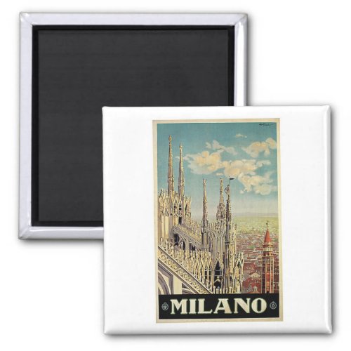 Milano Milan Italy Vintage Travel Magnet