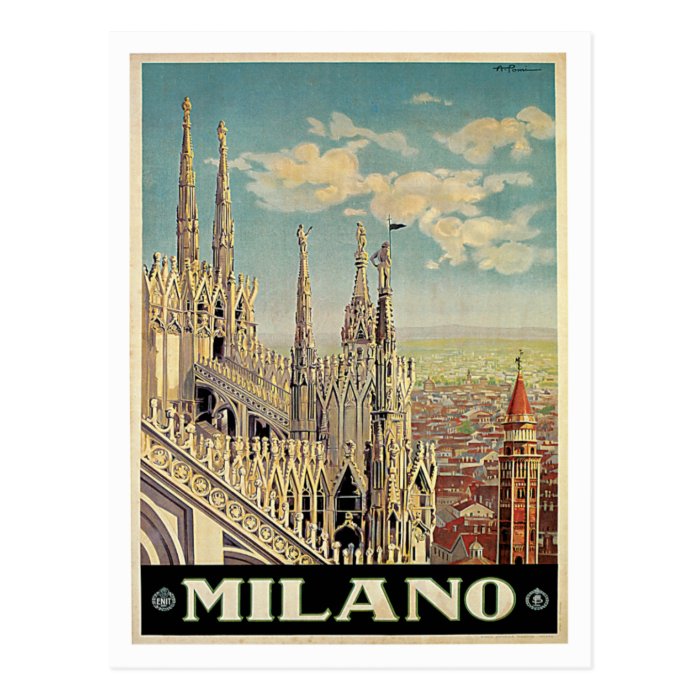 Milano Milan Italy Vintage Travel Postcard Zazzle