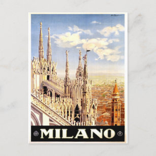 Milano, Milan Italy Vintage Travel Postcard
