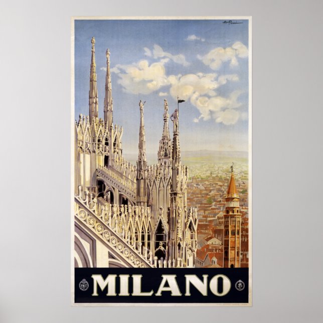 Milano (Milan) Italy vintage travel poster (Front)