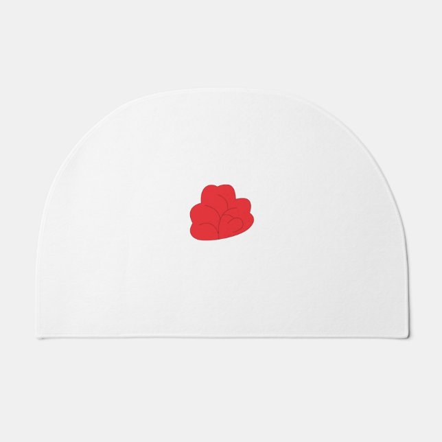 Milano Red, Rose Madder heart Design Doormat (Front)