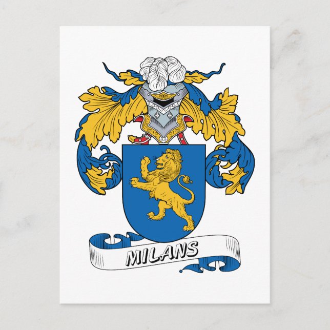 Milans Family Crest Postcard (Front)