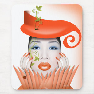 Mila's Surreal Tangerine Dream Mouse Pad