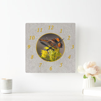 Milbert's Tortoiseshell Butterfly Add Your Photo Square Wall Clock