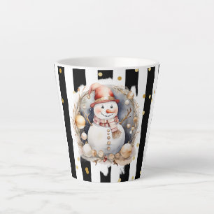 Milchtasse Klein Snowman and Stripes Var02 Latte Mug