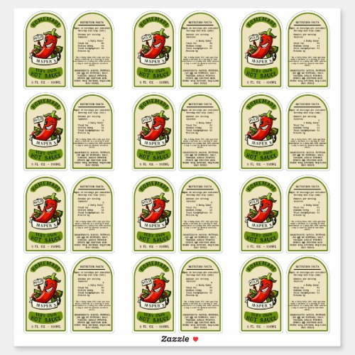 Mild hot sauce labels