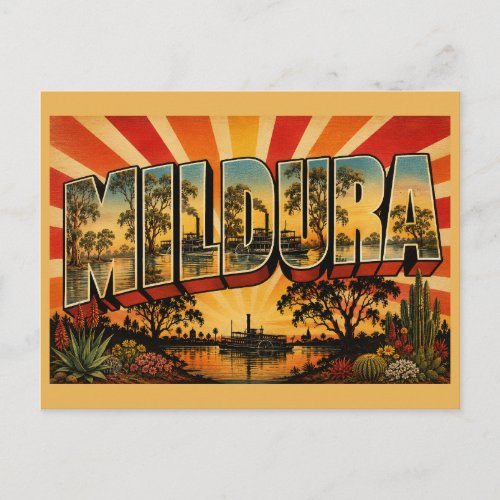 Mildura Victoria Australia Murray River Art Postcard