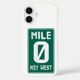 Mile 0 Key West Florida Vintage Road Sign iPhone 16 Case