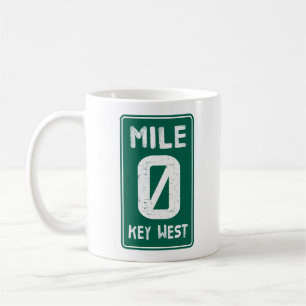 Mile 0 Key West Florida Vintage Road Sign Coffee Mug