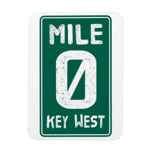 Mile 0 Key West Florida Vintage Road Sign Magnet