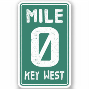 Mile 0 Key West Florida Vintage Road Sign Sticker