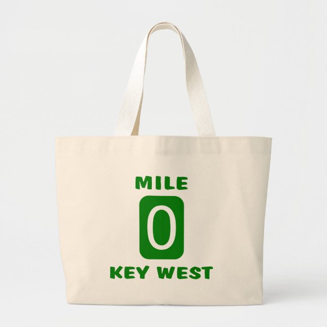 Mile 0 Key West Large Tote Bag (Front)