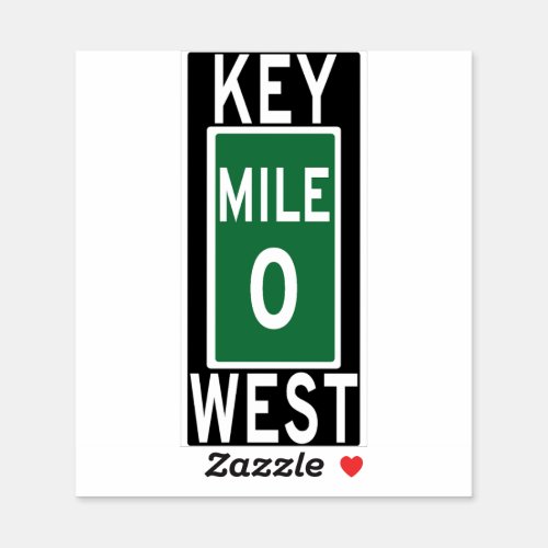 Mile 0 Key West Sticker