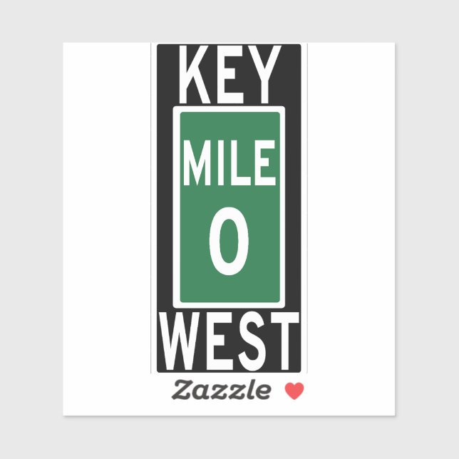 Mile 0 Key West Sticker (Sheet)