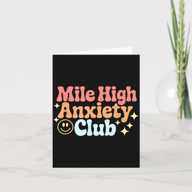 Mile High Anxiety Club Funny Design  Card (Front)