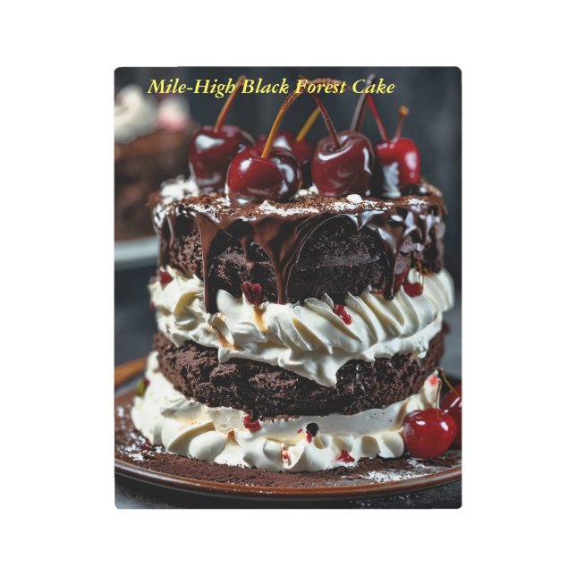 Mile-High Black Forest Cake  Metal Print (Front)
